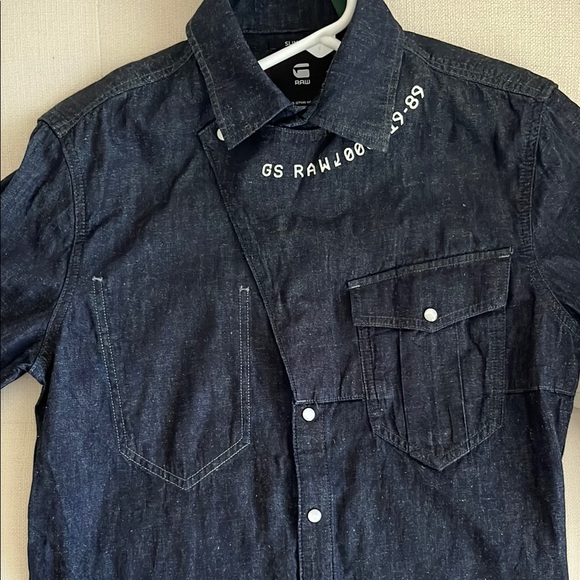 G-Star Dark Denim Slim Fit Very Rare Shirt Medium Like New - Picture 2 of 8